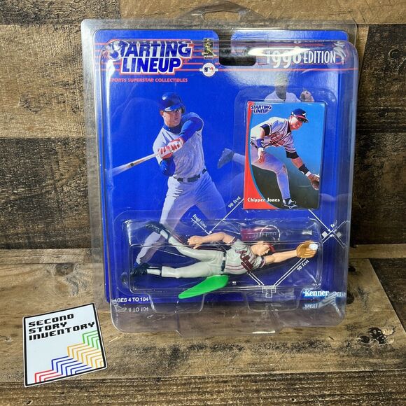 CHIPPER JONES - Atlanta Braves Kenner Starting Lineup MLB SLU 1998 Figure & Card - Picture 1 of 2